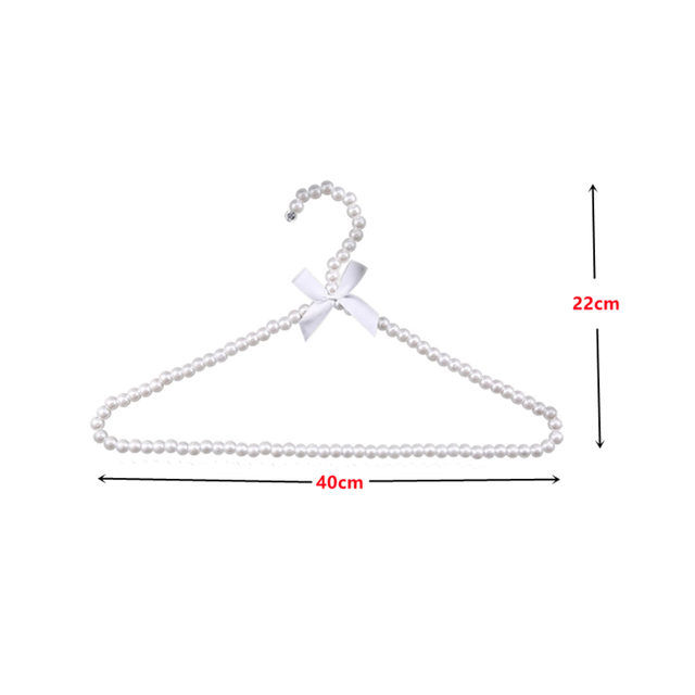 Plastic Pearl Beaded Bow Hangers for Kids' Clothes (2pcs)