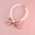 Vintage Pearl Bow Pet Collar