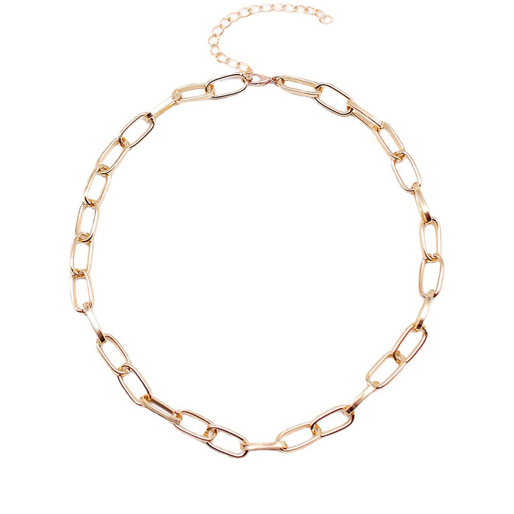 Metal Round Ball Necklace for Women - Simple Chunky Chain