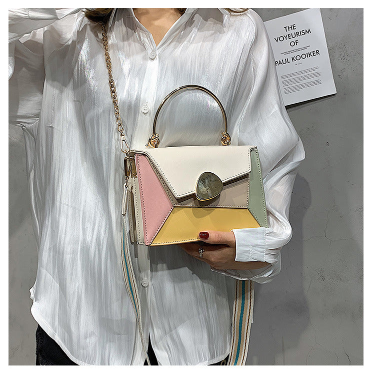 2019 Summer Women's Fashion Color Block Handbag