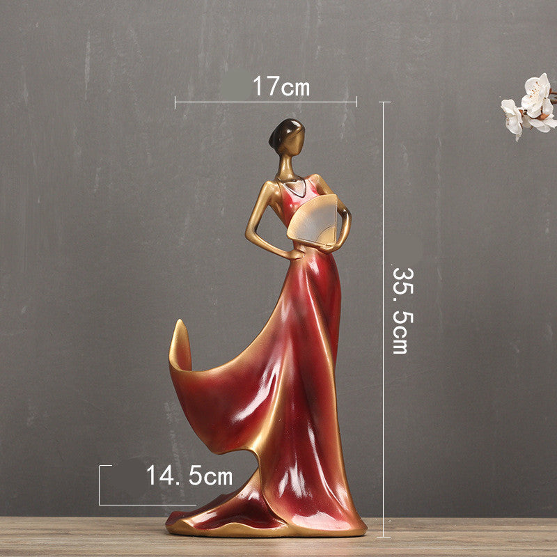 Modern Minimalist Wine Rack with Dancer Figurine Decor