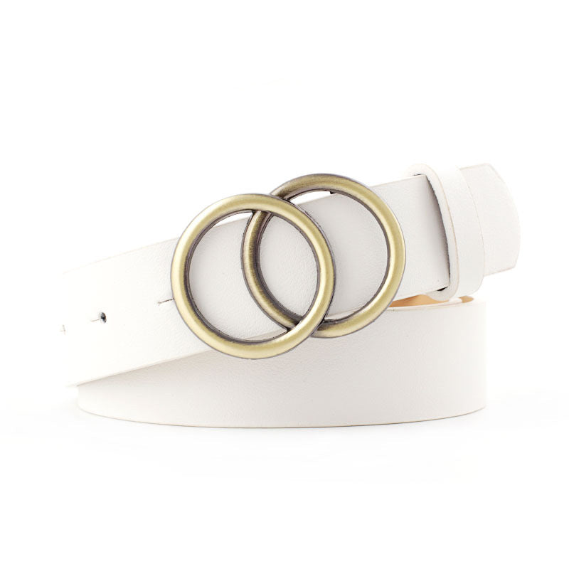Women's Casual Round Buckle Belt for Jeans & Dresses