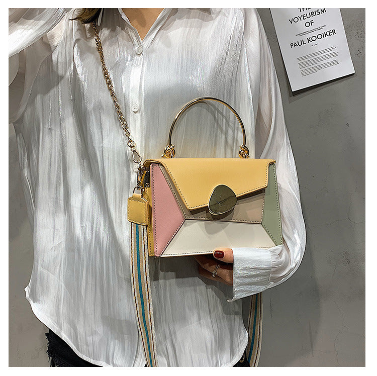 2019 Summer Women's Fashion Color Block Handbag