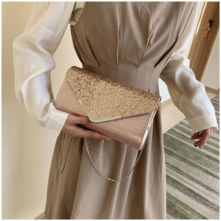 Fashionable Women's Chain Envelope Clutch Bag
