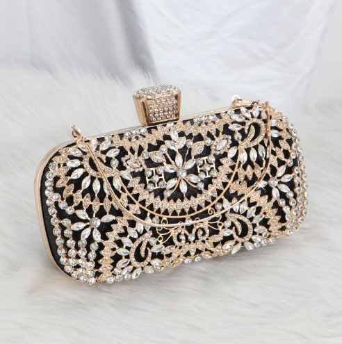2023 Diamond Evening Clutch Bag for Women - Golden