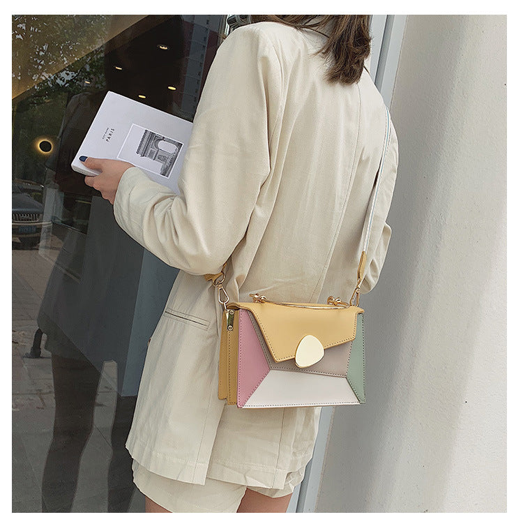 2019 Summer Women's Fashion Color Block Handbag