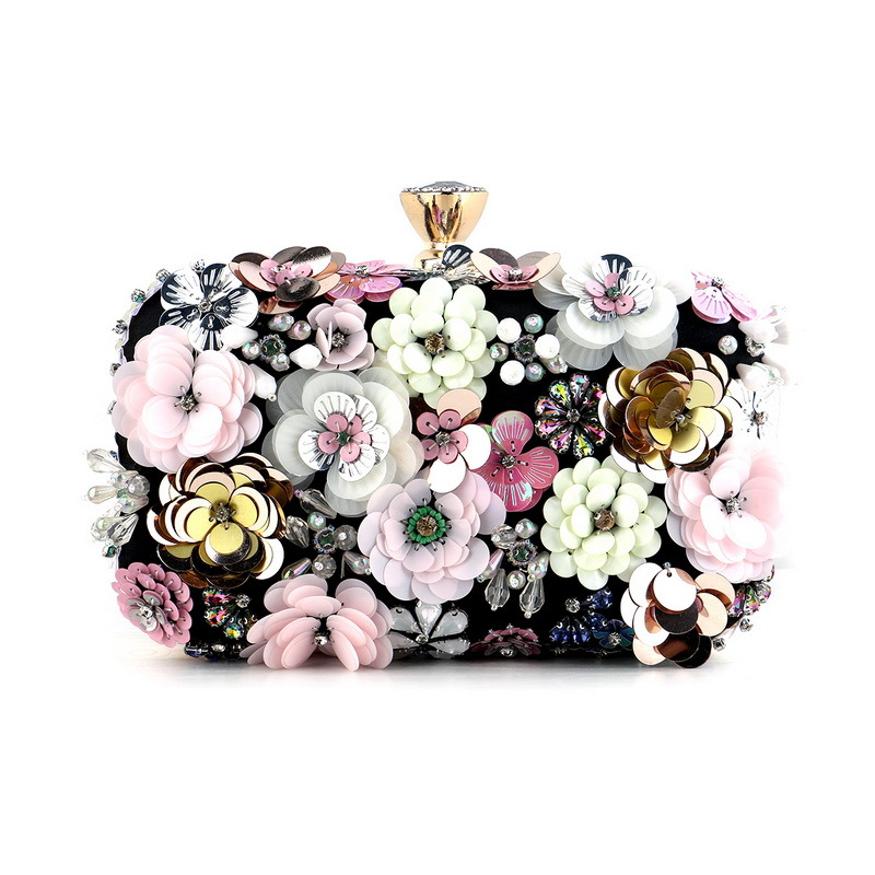 3D Beaded Floral Clutch