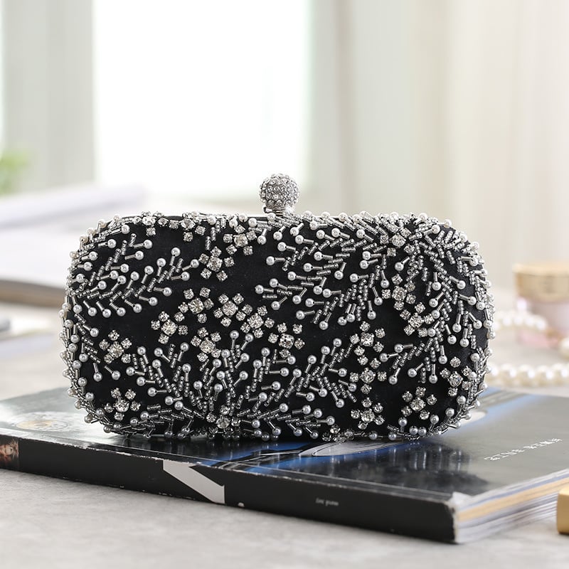 Embroidered Diamond Evening Clutch for Ladies