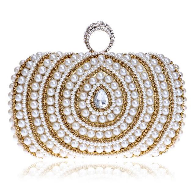 Diamonds Finger Ring Women's Shoulder Handbag Clutch