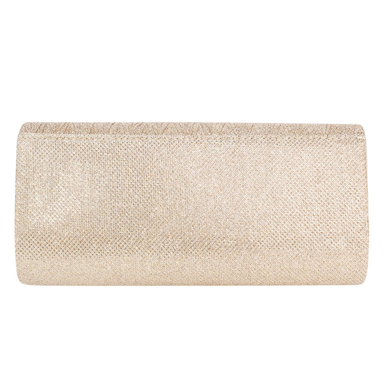 Women's Glitter Evening Party Clutch with Chain Strap