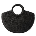 Women’s Woven Rattan Half Round Handbag for Travel