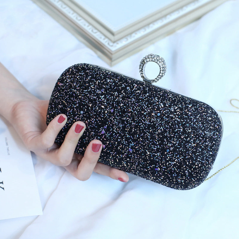 Pink Bling Sequins Evening Clutch Crossbody Handbag
