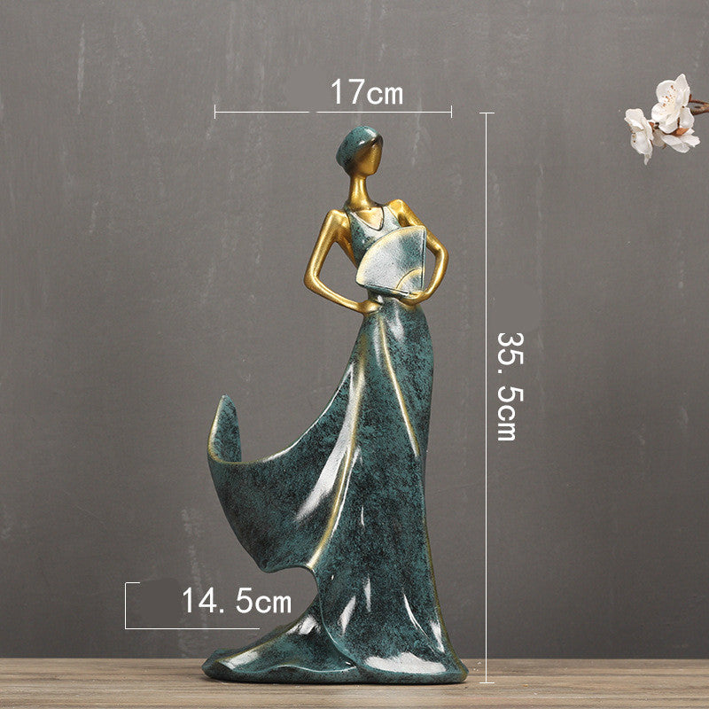 Modern Minimalist Wine Rack with Dancer Figurine Decor