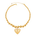 OATHYAN Chunky Puffy Heart Choker Necklace for Women Y2k Heart Gold Pendant Necklace Jewelry (A-Gold)